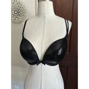 Victoria's Secret "Sexy Little Things" Black Full Sequin Bra 34DD
